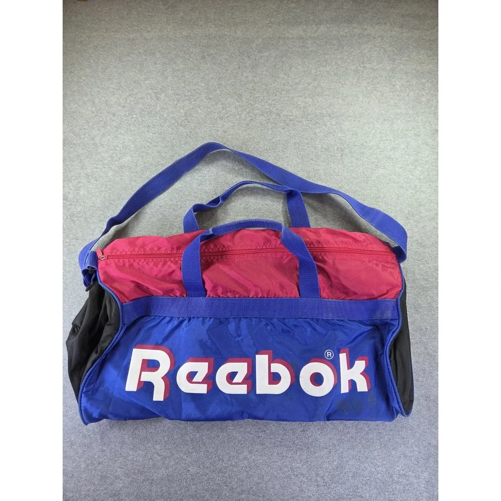 Vintage 90s Barrel Bag Reebok Athletic Duffle Retro Gym Nylon Classic Sports